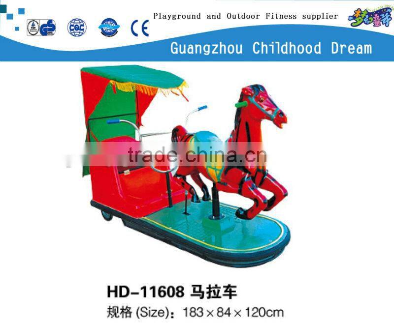 (HD-11608)Horse Cart Coin Operated Fiberglass Electronic Kiddie Rider