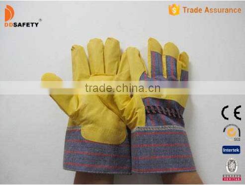 Yellow PVC Gloves With Stripe Back Working Gloves