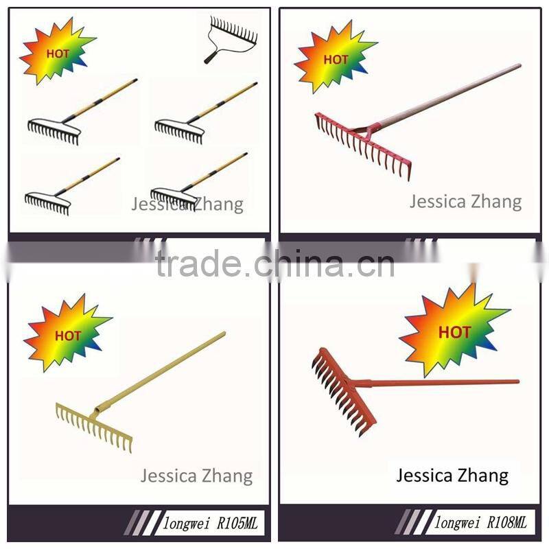 High quality long handle steel rake