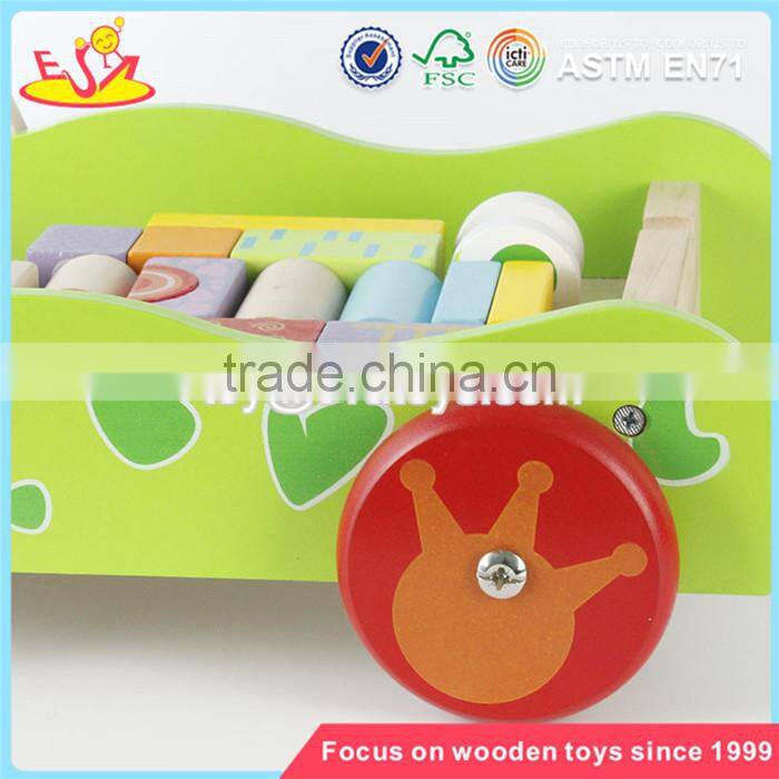 wholesale educational wooden baby activity walker funny toys wooden baby activity walker with building blocks W16E076