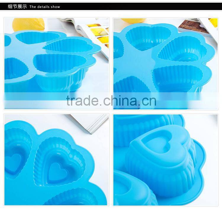 Heart Shaped cake Candy Jelly Silicone sugar craft Mould Mold Baking Pan Tray