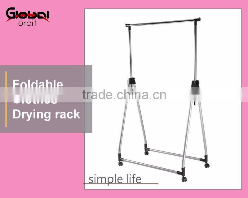 Rolling Laundry Furniture Adjustable Foldable Clothes Hanger Drying Rack