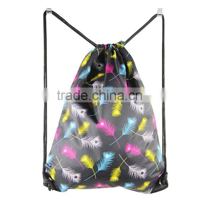 Soft-loop Style and polyester Material promotional drawstring bag