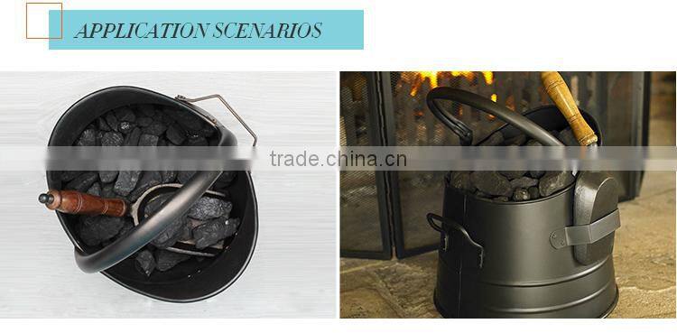 iron powder coating ash bucket and shovel metal coal scuttle