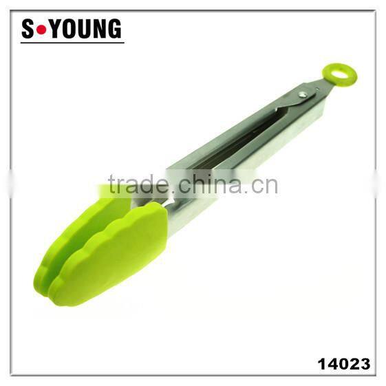14023 Barbecue Grill Tongs Silicone Kitchen Serving Locking Food Tong