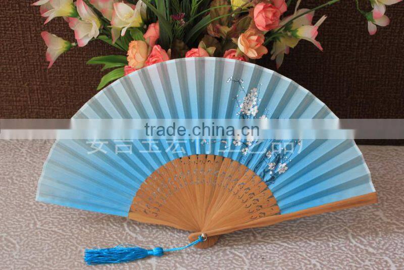Chinese style silk hand folding fan