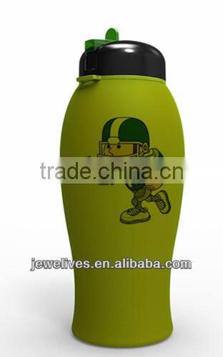 Factory hot sale silicone gym sports drink water bottle with straw