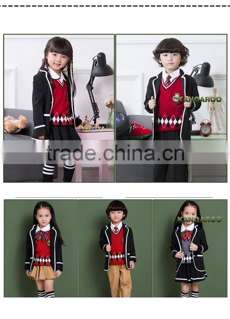 Cotton Plaid Kindergarten School Kids Uniform Design
