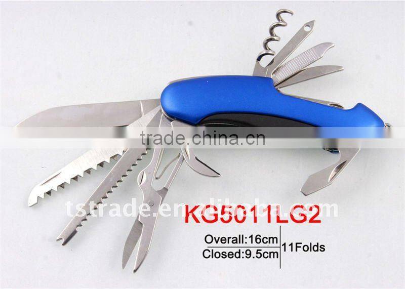 "STOCK" New design mini multi function stainless steel utility novelty pocket LED tool knife KG5011LG2