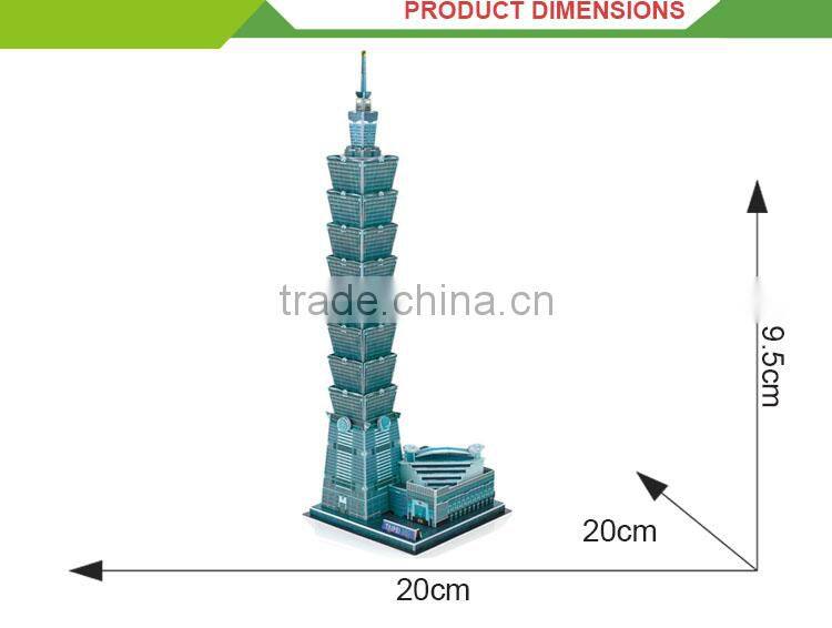 Wholesale diy paper famous buildings game 3d childrens puzzle