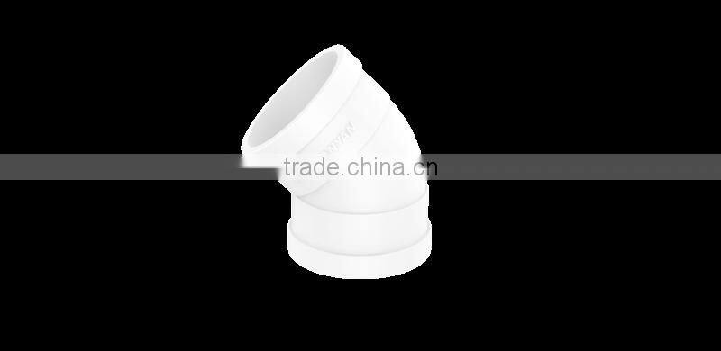 Factory price Manufacturer good quality PVC Fitting UPVC Rubber Joint plastic fitting for drainage GB 45 degree elbow