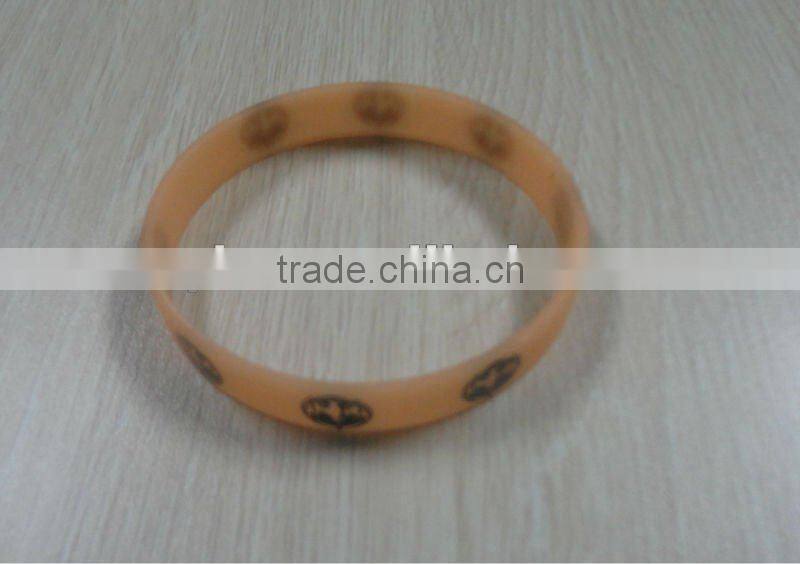 Neon light silicone rubber bracelet glow bracelet fluorescent bracelet