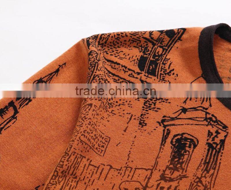 Men's wool and digital printing wholesale sweater