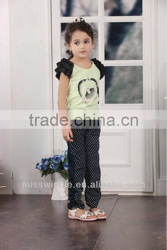 China supplier wholesale fashion short sleeve cotton child clothing sets