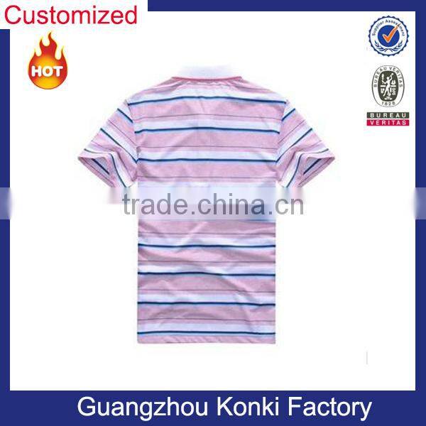 100% cotton men's clothing, strip polo shirt