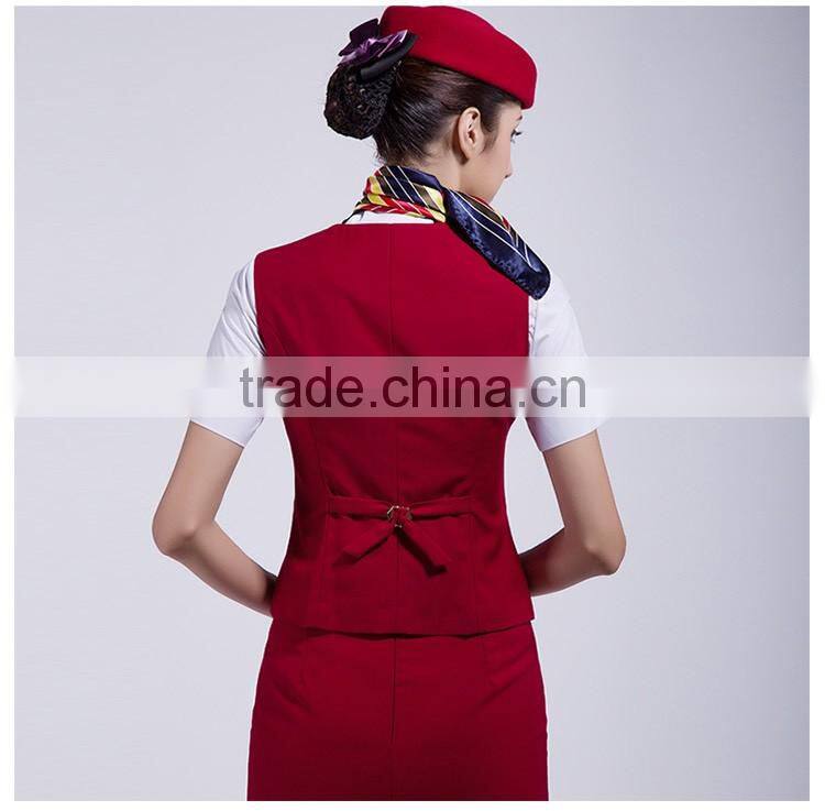 Vest Anf Skirt Set Airline Hostess Uniform