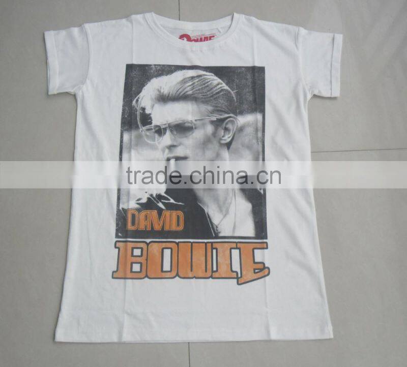 100% cotton printed short sleeve ladies t - shirts, Devid Bow t-shirts