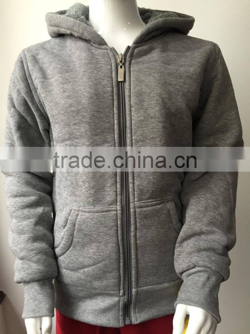 China supplier custom polyester fleece fabric boy plain jacket