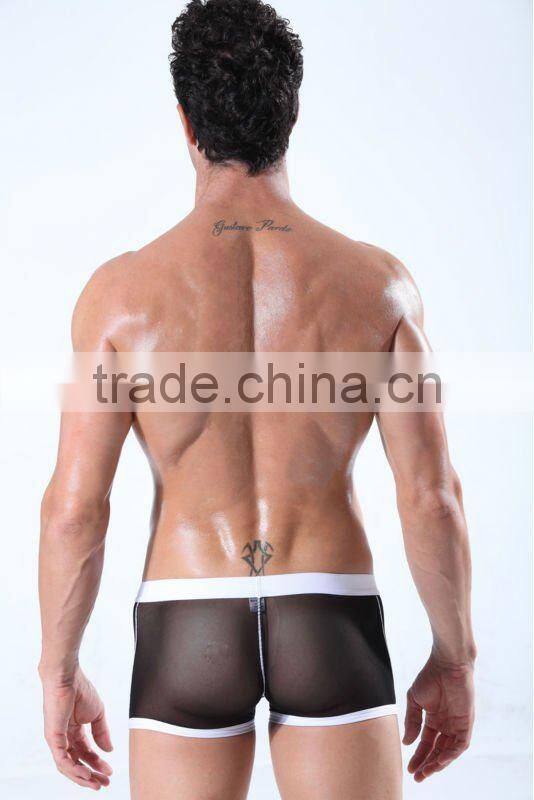 transparent sexy white rubber man underwear boxers