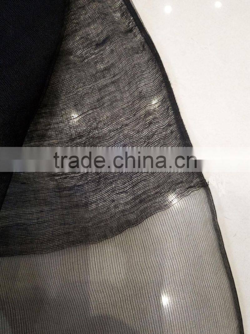 2017 Fashion new arrival lady jacquard plain solid color 2layers silk mixed viscose scarf shawl