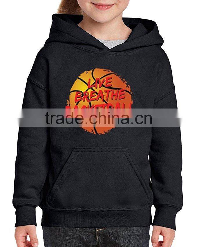 Blank Hoodie Sports Pullover Sweatshirt Kids Sports Wear Clothing Wholesale for Girls and Boys Kids Basketball Hoodies Custom