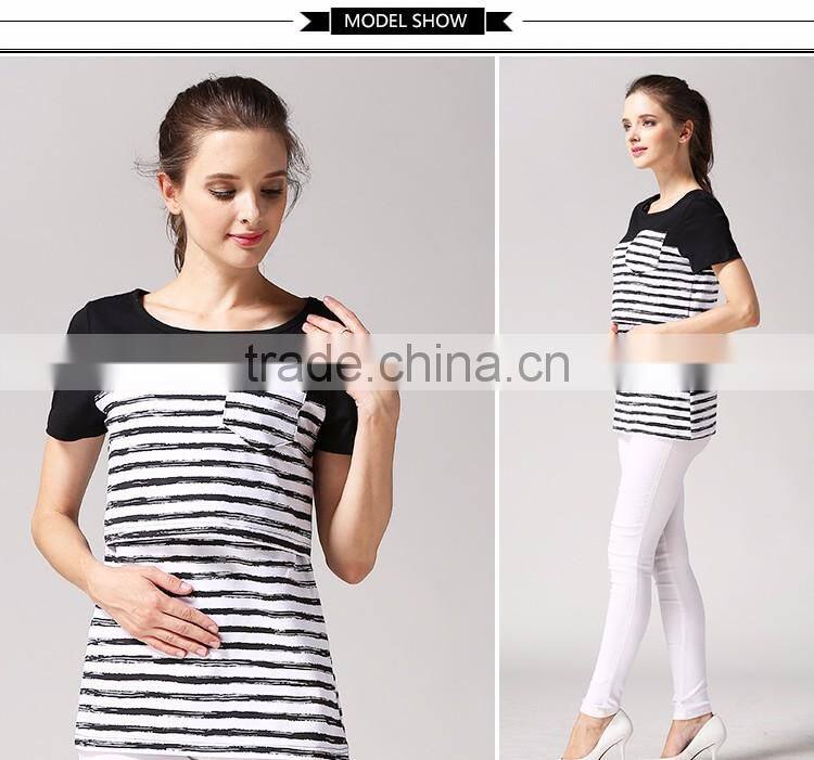 Bottoming Maternity Clothing Wild Breastfeeding Clothes Loose and Comfortable Nursing T-shirts