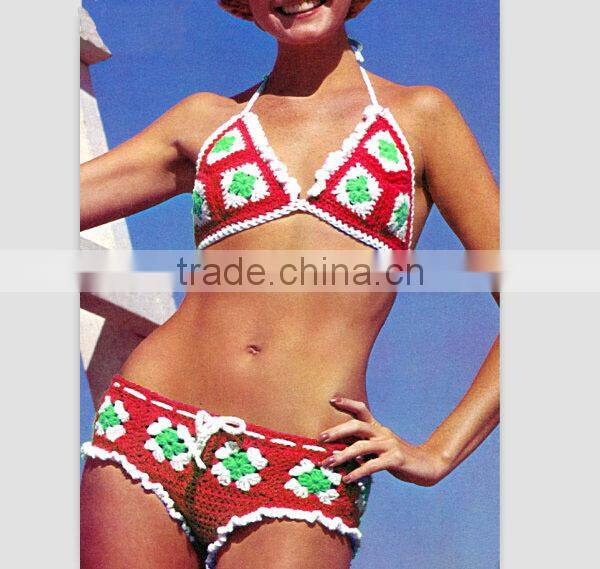2015 high fashion sexy bikini knitted swimwear