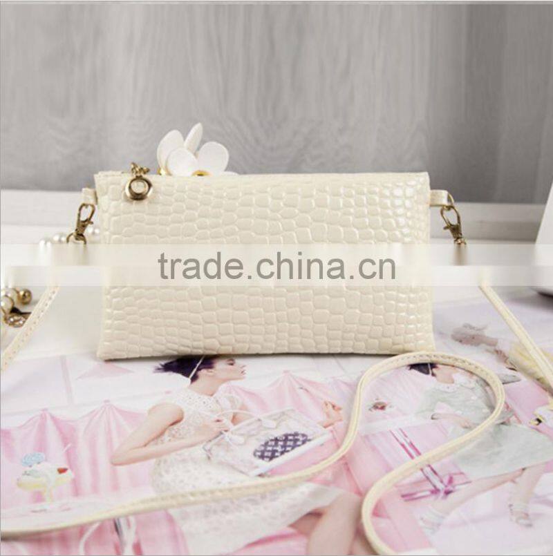 Korean fashion single shoulder pu leather crocodile lady women's shopping hand bag