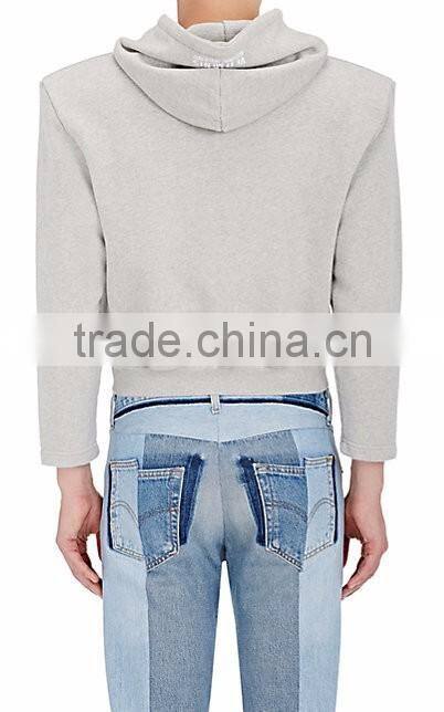 Cotton-Blend Crop Hoodie