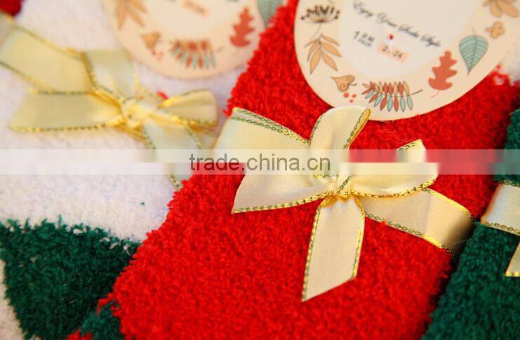 Wholesale Christmas market sleep warm socks fleece lined socks