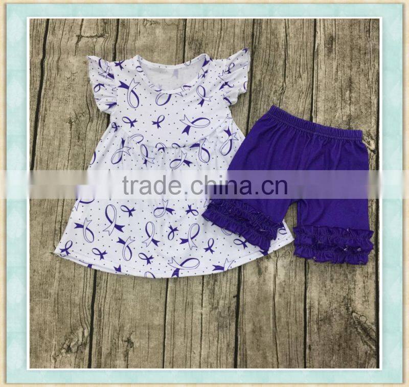 fall boutique girl clothing short sleeve white big pumpikin embroidery match ruffle pant wholesale baby clothes