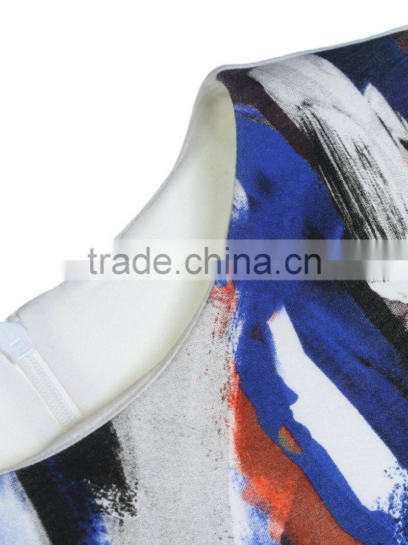 Women's half sleeve thick fabric neck printing elastic white t shirt wholesale clothing