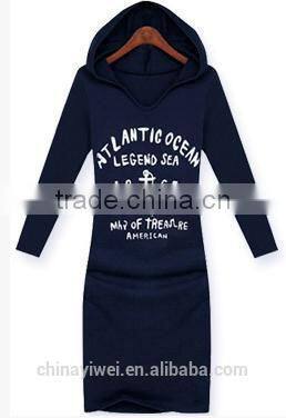 Long style 3/4 sleeve hoodies