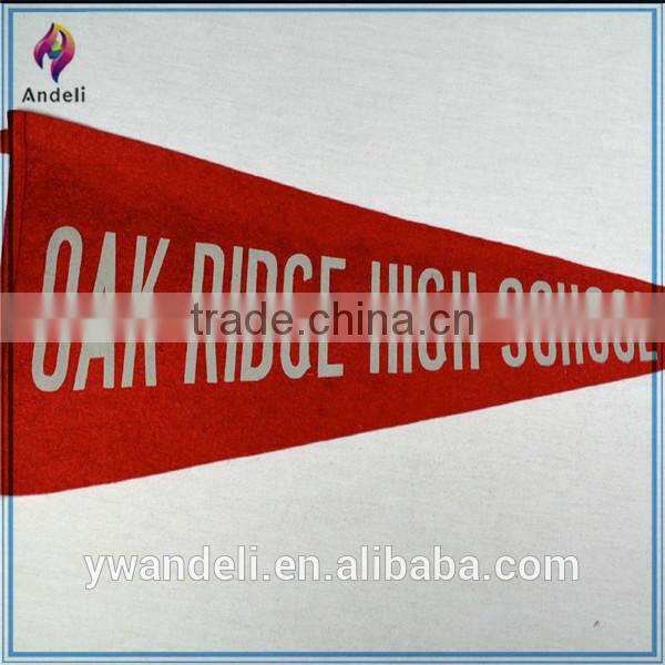 Vintage OAK RIDGE HIGH SCHOOL Felt Vintage Pennant Flag 23.5 inches Simple Red