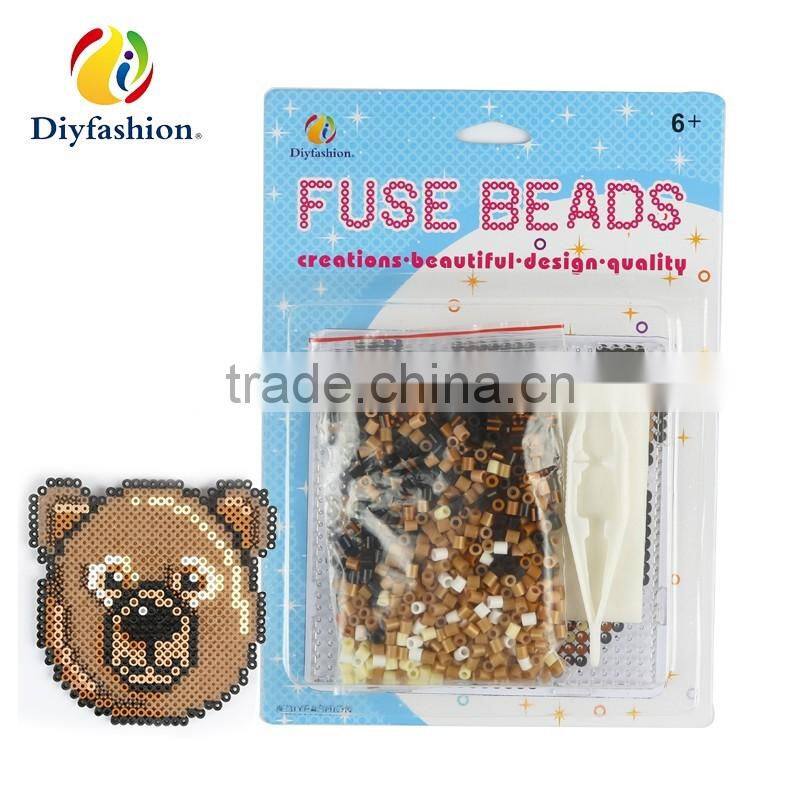 2017 Popular Diy Toys 5mm Hama Perler Fuse Beads Bear Set Toy With Fuse Beads for Kids