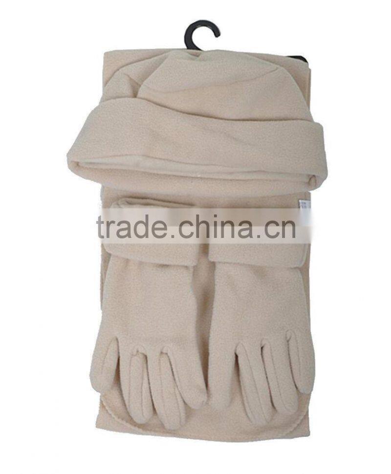 polyester colorful scarf hat & glove set