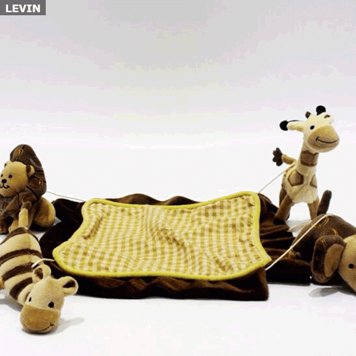 Environmental ISO soothe baby plush animal toy hanging bed bell