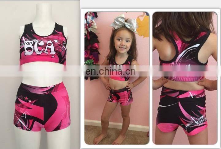 Unique design girls dancewear training gear tops