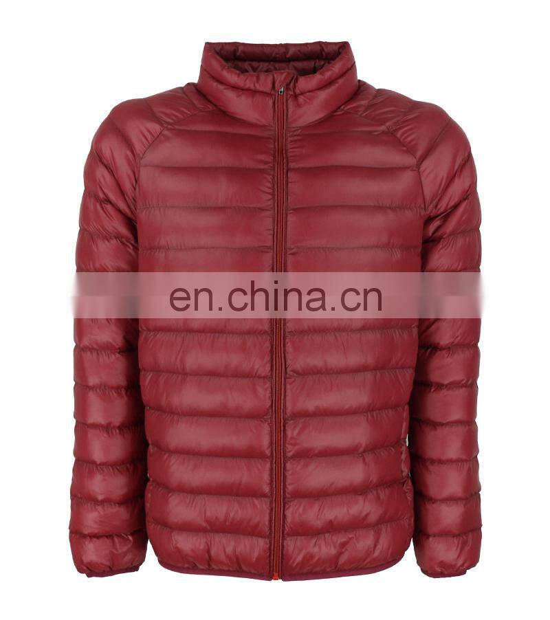 100% polyester filling red custom winter nylon padding jacket for men