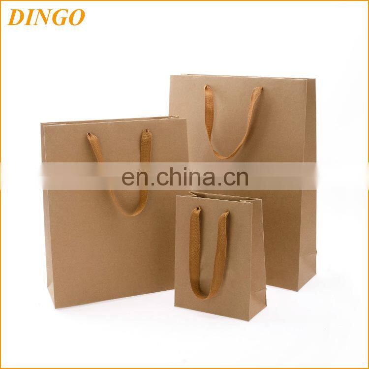 Custom made restaurant kraft paper bags with handle