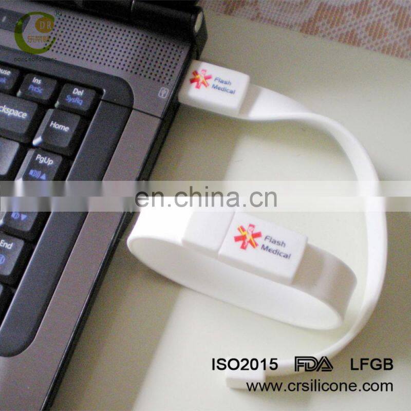 Waterproof Custom Promotion Gift Colorful Silicon Wristband/ Bracelet Usb Flash Drive