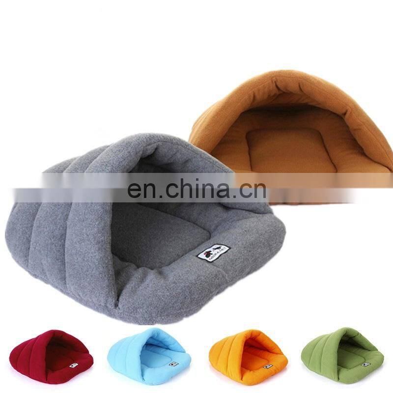Soft Polar Fleece Dog Beds Winter Warm Pet Nest Bed Small Dog Kennel House Cats Sleeping Cave Bed