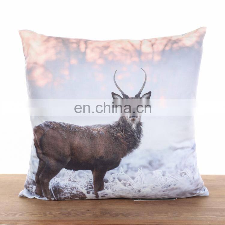 Pillow Covers Couch 18x18 Reindeer Elk Cute Throw Cushion Pillow Cover Antler Forest Grey Pillow Cases for Sofa