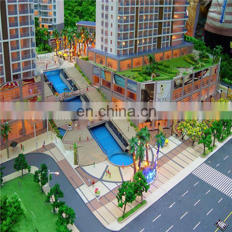 Ho scale building model with perfect Led lighting,popular 3d architecture model for sale/market