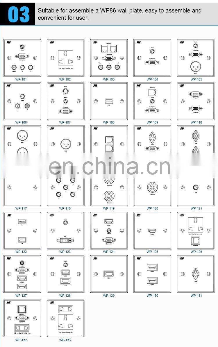 Computer VGA RJ45 network power floor Panel Socket