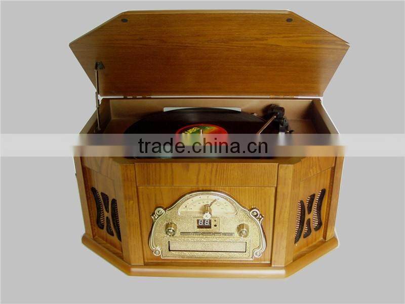 Gramophone cd/cassette player,multiple record player,bluetooth vinyl record player