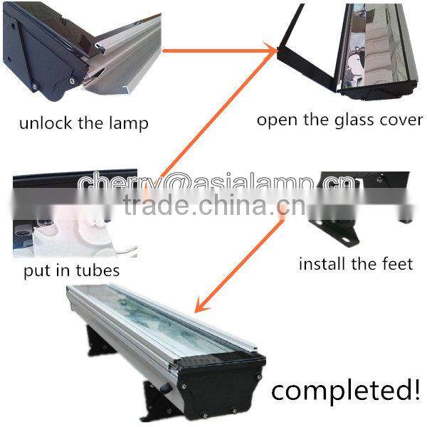 60w ip65 led tunnel light 4ft/2ft aluminum light fixture with t8 led tunnel lamp 40w/60w 1200mm/600mm