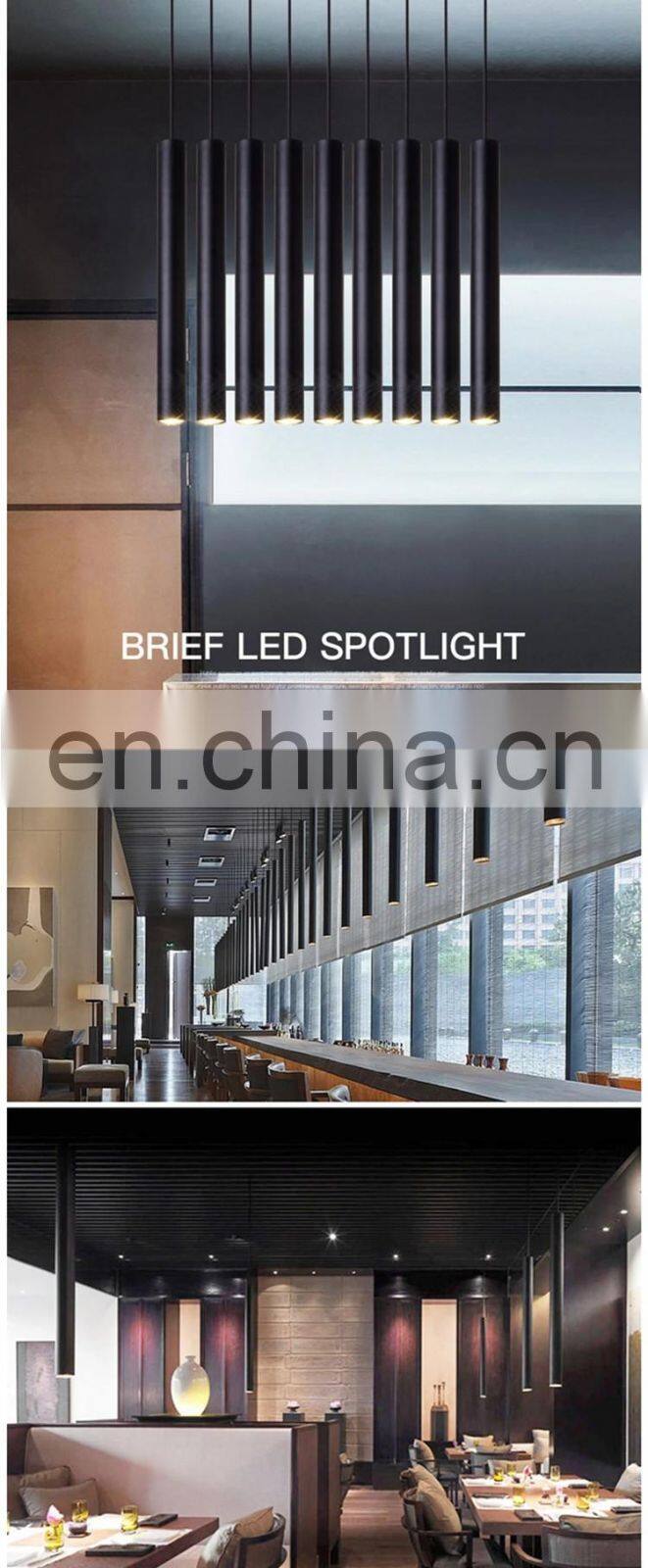 White Black Golden Adjustable Home Kitchen Dining Room Lighting Nordic LED Hanging Long Tube Pendant Lights
