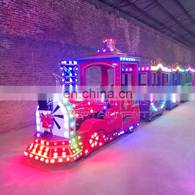 Cheap train rides Crown design trackless train for park