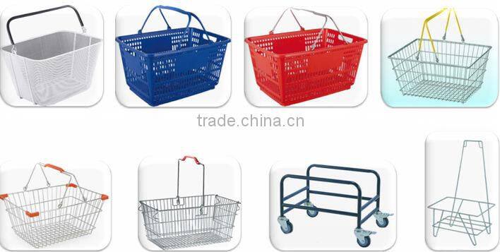 New Design Multifunction Supermarket Shopping Basket With Two Wheel